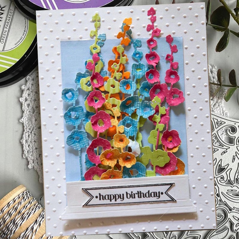 Lapoo 3D Backgrounds Frame Metal Cutting Die for Scrapbooking, New Cutting Dies DIY Album Card Making Decor Paper Craft Metal Die Cuts Party Wedding Decorations (Plum Blossom 4.6 x 2.6 in) - Image 2